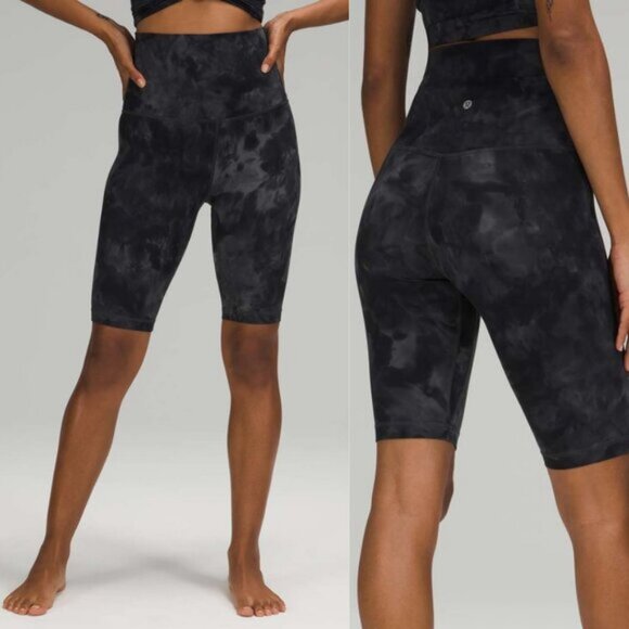 Lululemon Align Super High Rise Short *10" In Diamond Dye Pitch Grey Size 2 - Picture 1 of 6